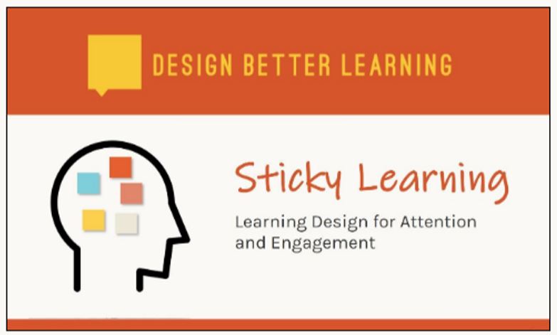 Sticky Learning Course Banner - reads, "learning design for attention and engagement"