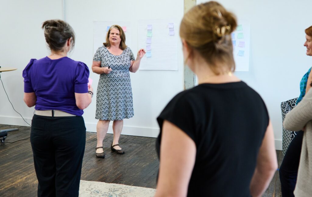 Julie facilitating a workshop.